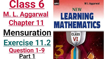 ml aggarwal class 6th maths chapter 11 (Mensuration) exercise 11.2 question 1-9 (part 1)