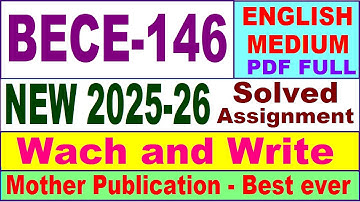 BECE 146 solved assignment 2025-26 in English || bece 146 solved assignment 2026 || ignou bece146