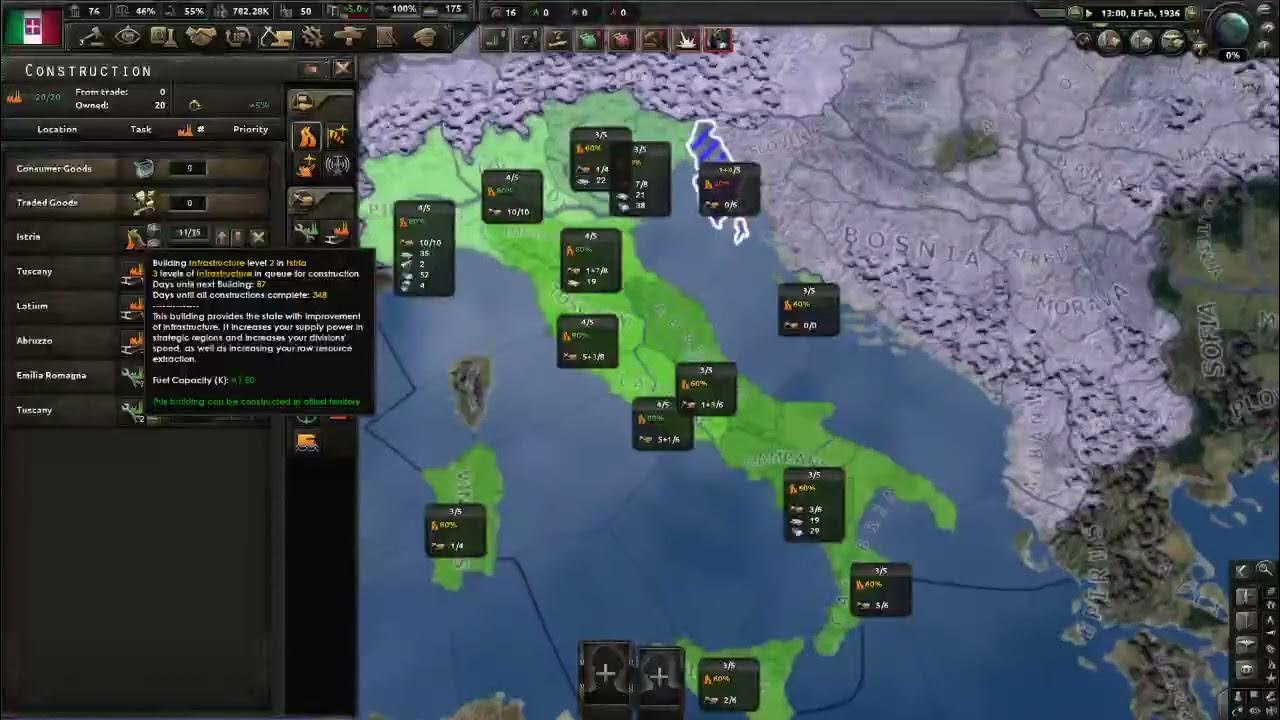 Hearts of Iron IV Tutorial 8 : Construction Tab - YouTube