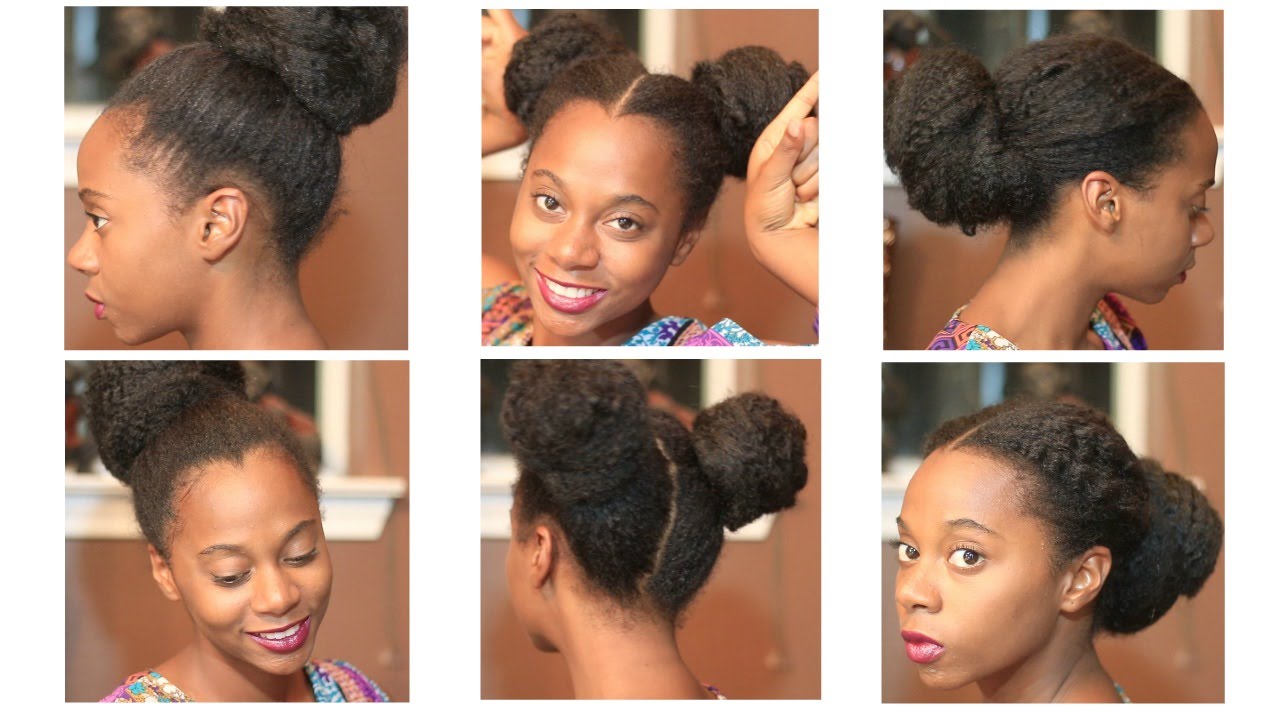 3 Ways To Do A Faux Bun On Natural Hair Youtube