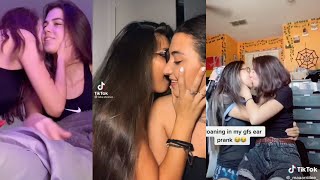 Moaning in my girlfriends ear pranks Lesbian tiktok video