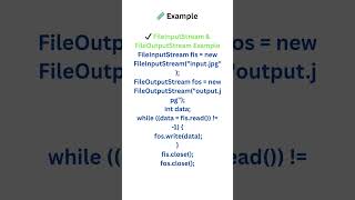 File Handling (Java I/O),1.FileInputStream/FileOutputStream 2. BufferedReader/BufferedWriter #manual