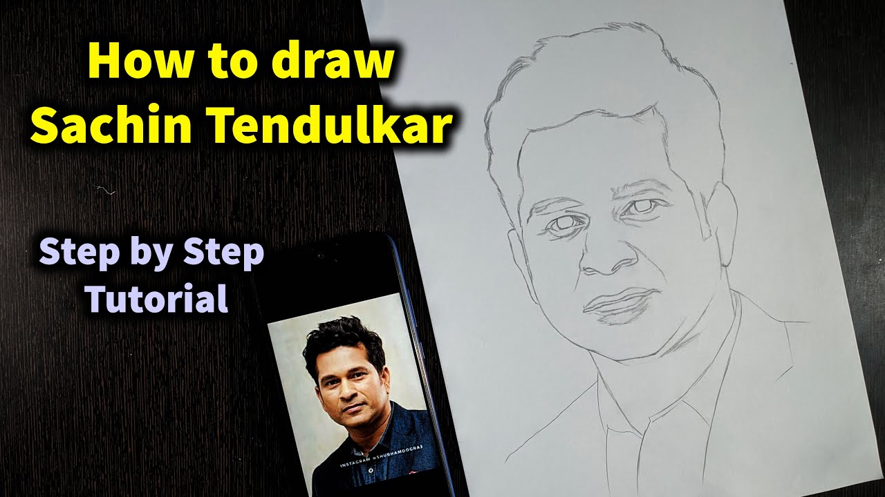 Sachin Tendulkar portrait Drawing by Sadashiv Sawant  Pixels