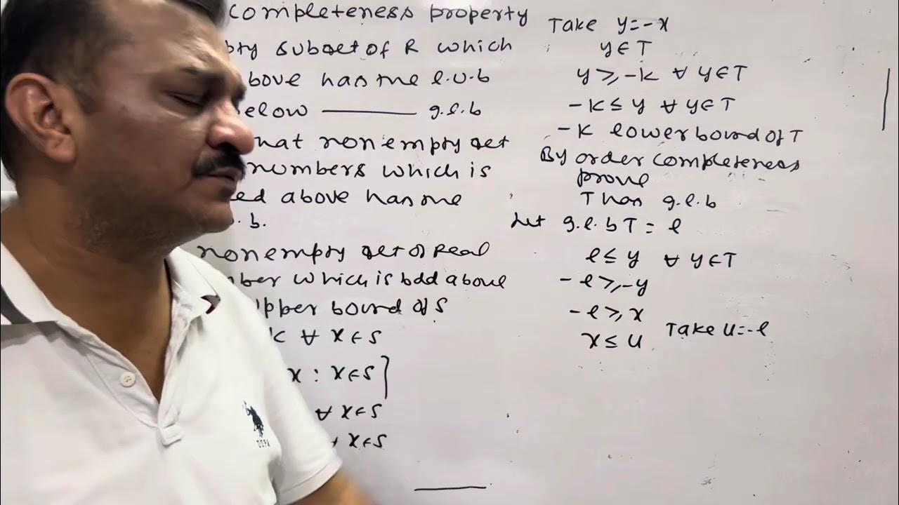 Non empty set of real numbers which is bounded above has least upper
