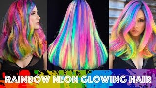 Rainbow Neon Glowing Hair