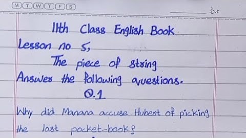 11th Class English, Lesson no 5, Exercise Question Answer _ First Year English