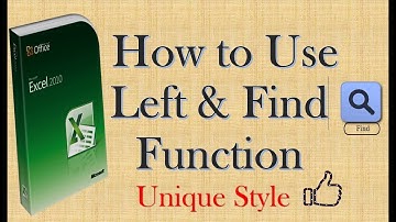 How to use Left and Find Function ! Hindi