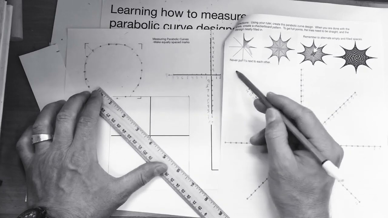 Creating and Measuring the 8 pointed parabolic curve design