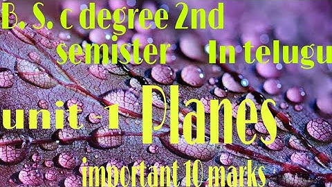 B.S.C degree 2nd sem Topic : Find the equation of the planes bisecting the angle between the planes