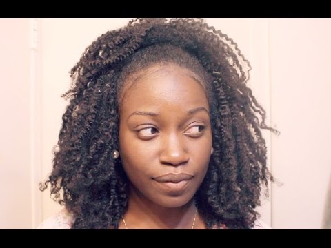 HALF UP HALF DOWN HAIRSTYLE USING HERGIVENHAIR COILY CLIP INS - YouTube