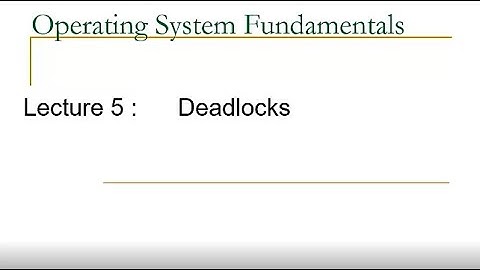 Operating Systems - Deadlocks
