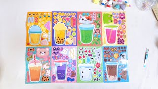 Paper DIY 8 Cute Bubble Tea Stickers 🧋✨ Satisfying ASMR #paperdiy #asmr #stickerdiy #kawaiidiy screenshot 5