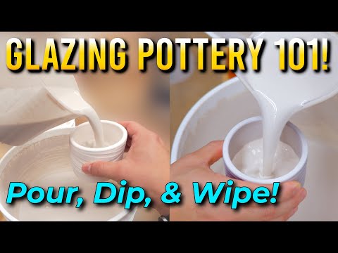 Video thumbnail for Glazing Pottery 101 Part 2 How to Pour Dip and Wipe Pottery from MW Ceramics