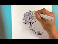 EASY How to Draw a FLOWER - ORCHID