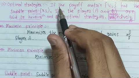 Game theory #1 || saddle point || pure & mixed strategy || solved examples ||operation research ||