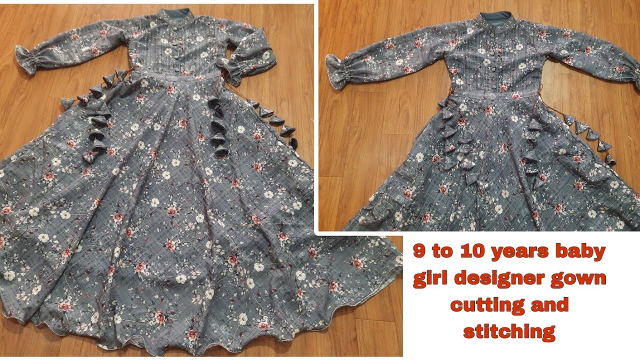 DIY Designer Net Baby frock Cutting And Stitching Full Tutorial - YouTube