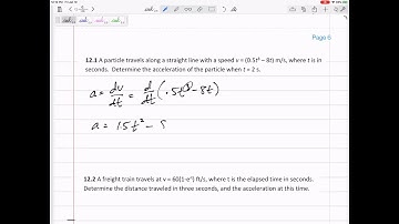Dynamics - Particle kinematics example 1