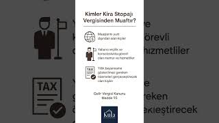 Ki̇mler Ki̇ra Stopaji Vergi̇si̇nden Muaftir?