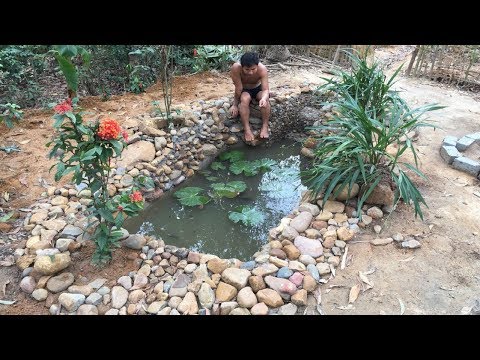 Primitive Life:Fish Pond-part4-Drop fish-relaxing!