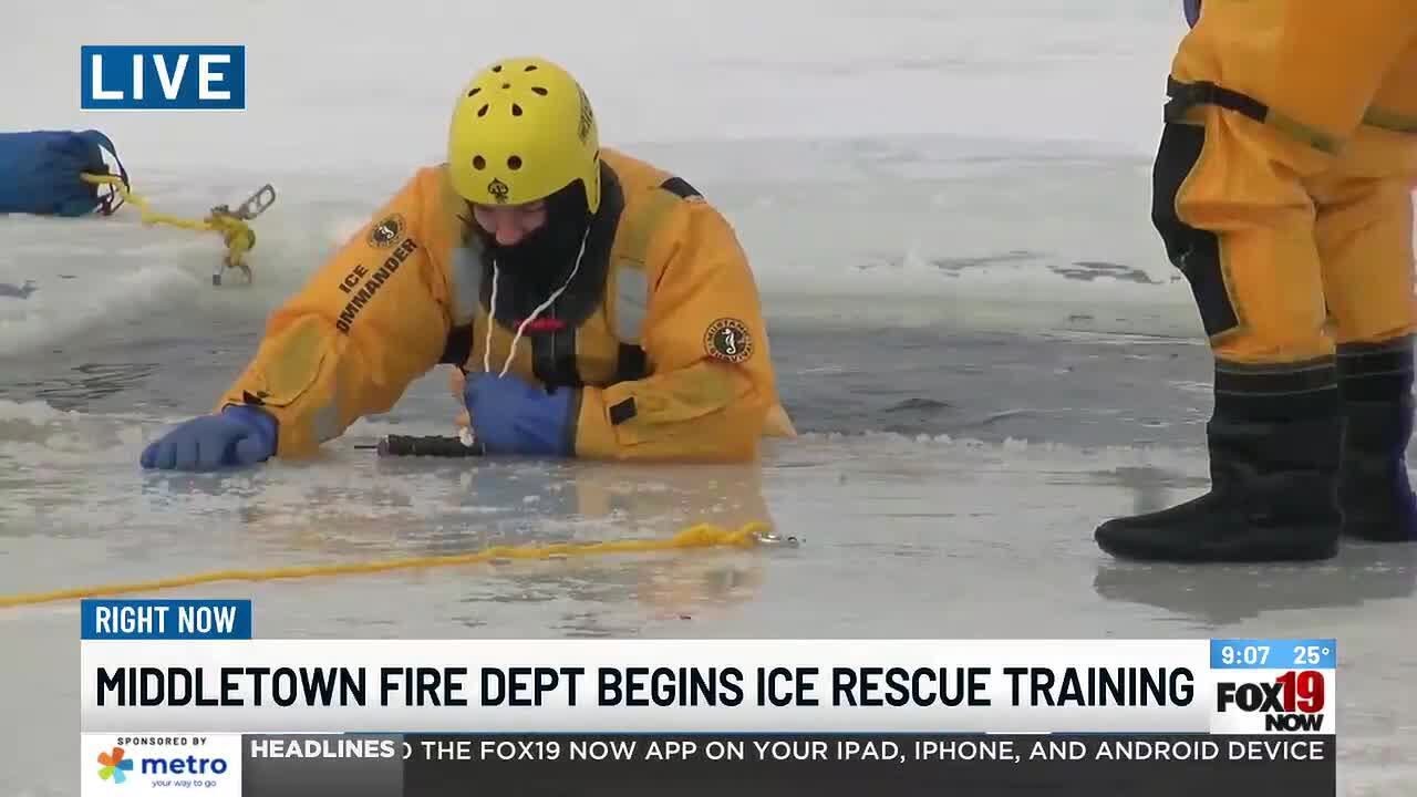 Middletown Fire Department holds annual ice rescue training - YouTube