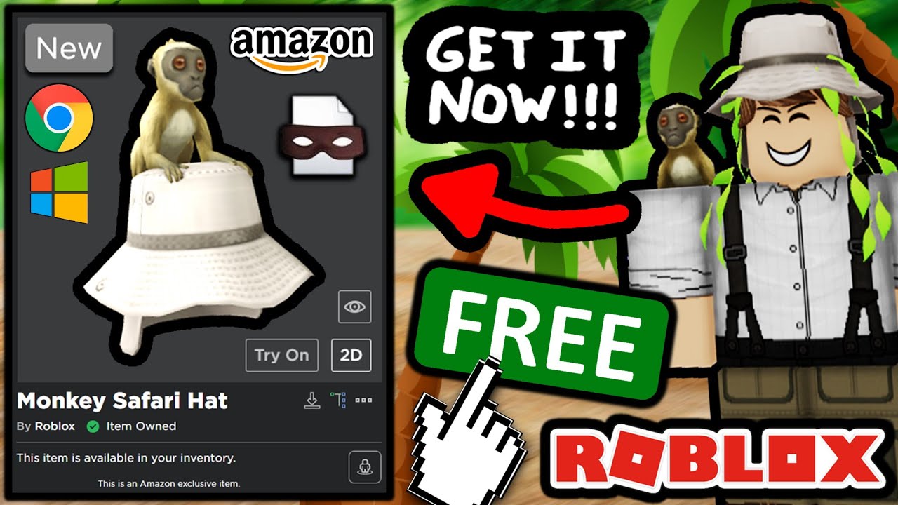 monkey safari hat roblox