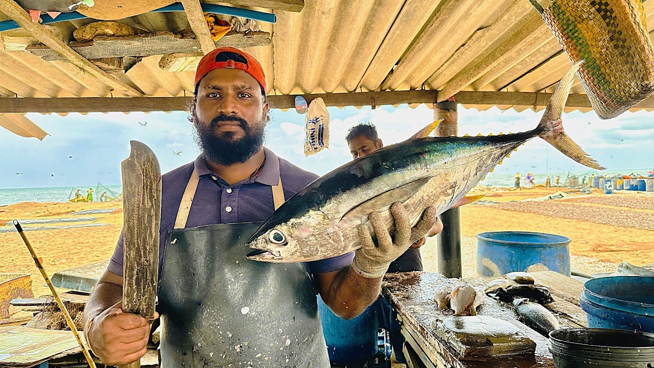 Yellowfin tuna cutting skills | fast cutting skills