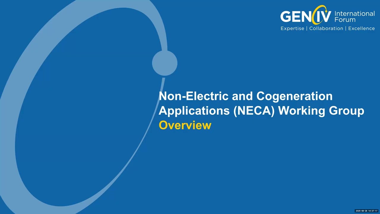GIF E&T Webinar 103: Analysis and Engagement on Non-electric & Cogen. Applications of Nuclear Energy
