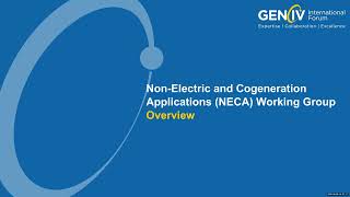 GIF E&T Webinar 103: Analysis and Engagement on Non-electric & Cogen. Applications of Nuclear Energy