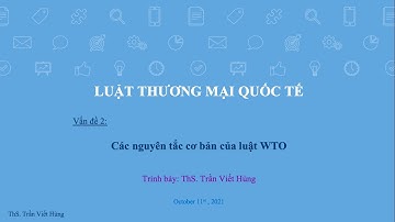 Bài giảng Luật Thương mại quốc tế _ Phần 2 _ Các nguyên tắc cơ bản của WTO