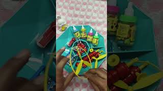 Filling platter with sweets Flying spinner 🍭, mini mini 🍬, mix fruit punch 🍼 #shorts #shortsfeed