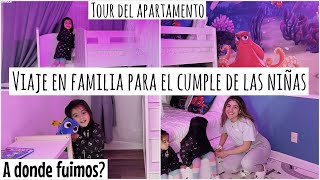 Viaje en familia para el cumpleaños #4 de las niñas! 🎉🎈+ a donde fuimos?? + tour del apartmento 😍