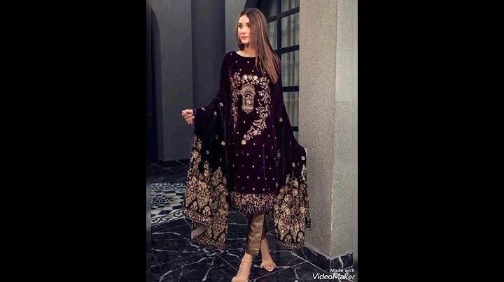 Winter ☃️ collection Top call Embroidered velvet party Dresses #most stylish wadding Dresses design