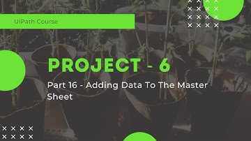 UiPath Project 6 - Adding Data To The Master Sheet - Part 16