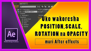 Menya uko wakoresha POSITION,SCALE,ROTATION na OPACITY muri After effects