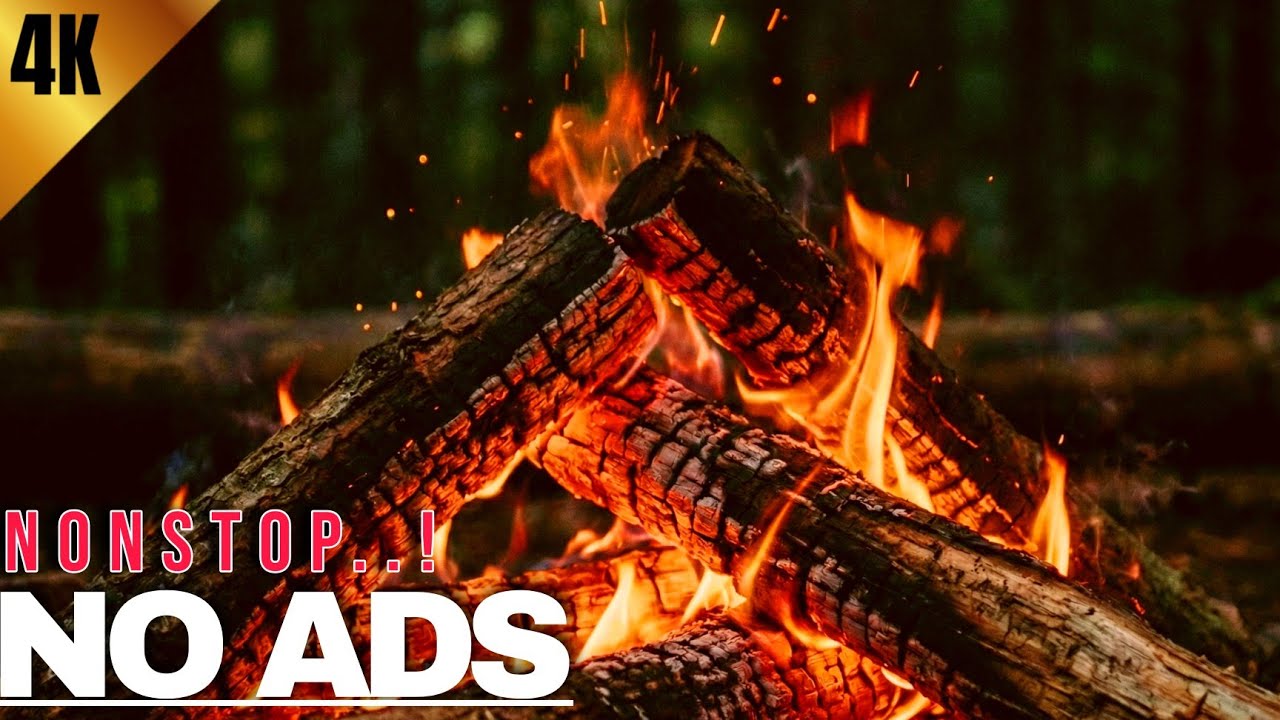 4K UHD Fireplace! NO ADS!!! Fireplace with the Sound of Crackling Fire | Forest Fireplace atmosphere