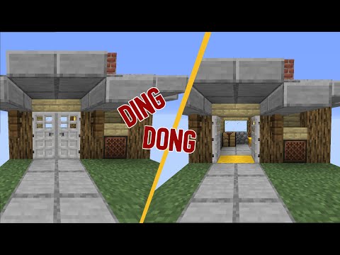 Minecraft Redstone Tutorial: Simple Double Door with Alarm/Doorbell