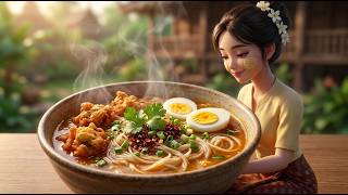 Morning in Myanmar From Thanaka to a Warm Bowl of Mohinga 🌿🍜 screenshot 3