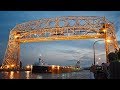 Duluth Aerial Lift Bridge Operations - Feat. Erie Trader and Mesabi Miner Ore Ships!