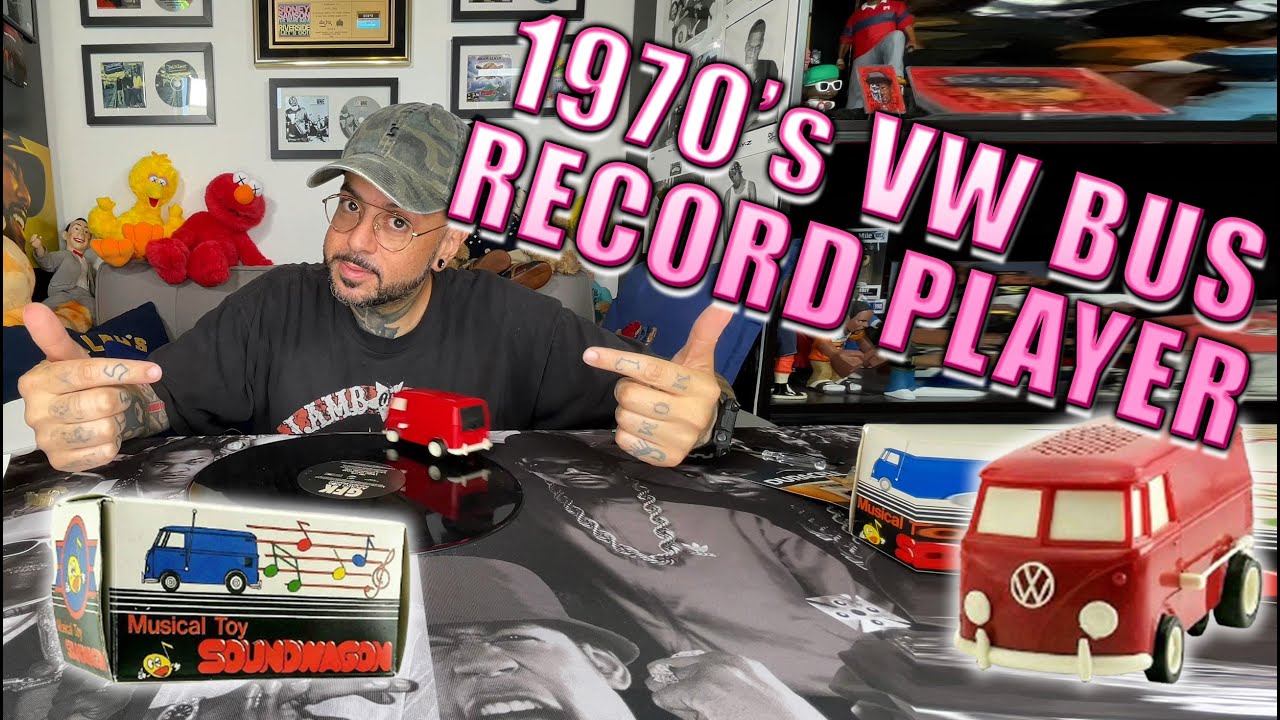 1970's Tamco Japan Musical Toy Soundwagon VW Bus Record Player No