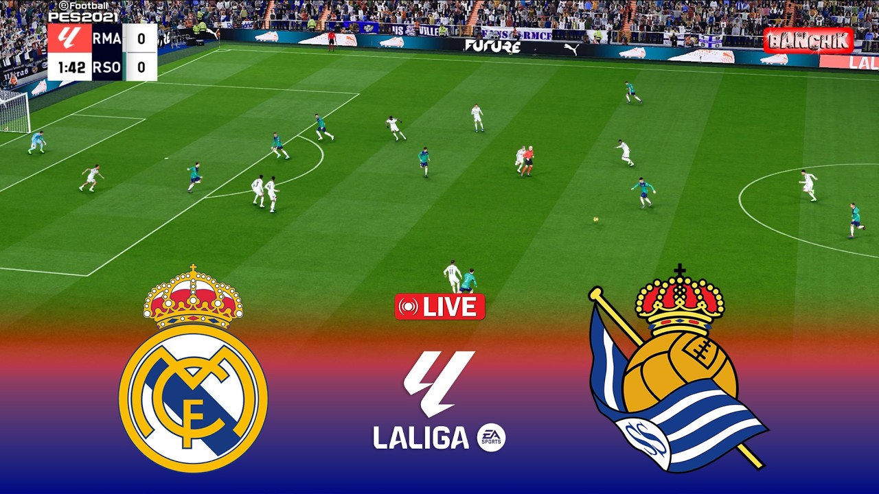 🔴Real Madrid vs Real Sociedad - La Liga 2025/26 Match | Pes 21 Simulation Gameplay