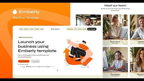 Emberly Landing Page Webflow Template Sneak Peek
