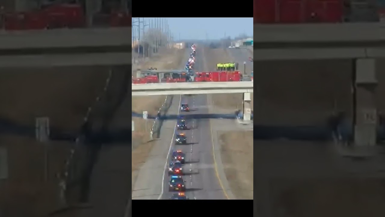 Procession For Burnsville Police Officers Paul Elmstrand and Matthew Ruge From MnDOT Cameras