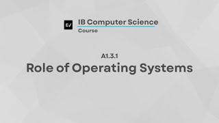 IB Computer Science A1.3.1 | Role of Operating Systems