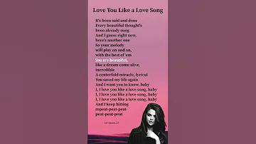 Love You Like A Love Song Lyrics Selena Gomez Lyrics Song 