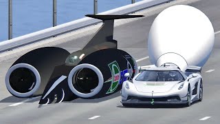 Koenigsegg Jesko with Turbine vs Thrust SSC Fastest Car In The World - Drag Race 20 KM