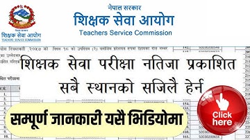 TSC Result Teacher Service Result Ma Bi Secondary Level, TSC Mabi Result