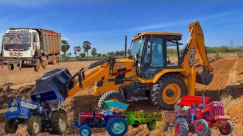 Mahindra 475 Di tractor JCB 3dx Backhoe fully loaded mud in Mahindra tractor #jcb #jcb3dx