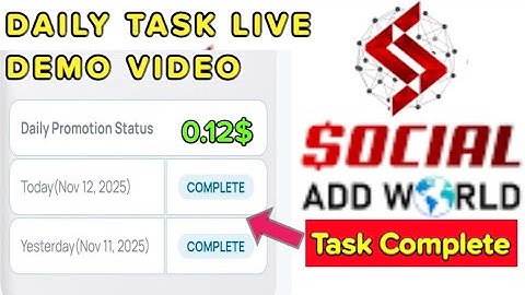 Social Add World Daily Task complete kase kare full Prosess in hindi