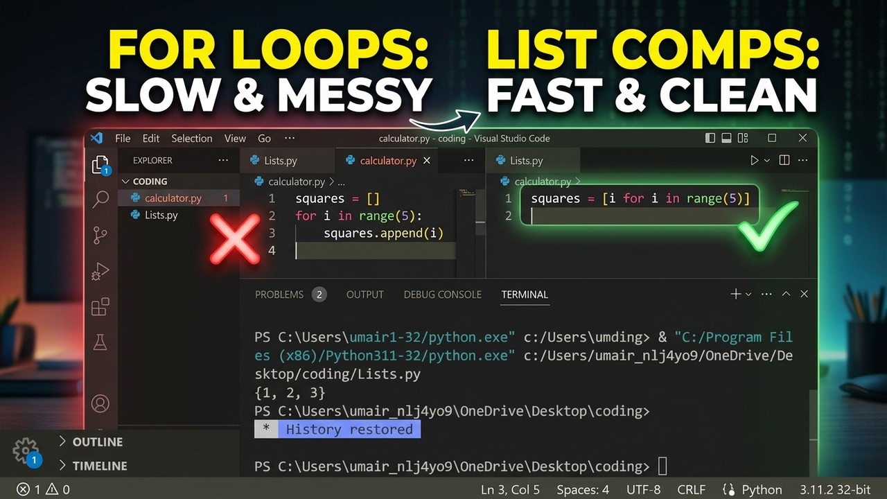 Stop Writing Python Loops Like This… (Use This Instead) - YouTube