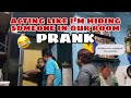 Acting like im hiding someone in our room prank laughtrip to